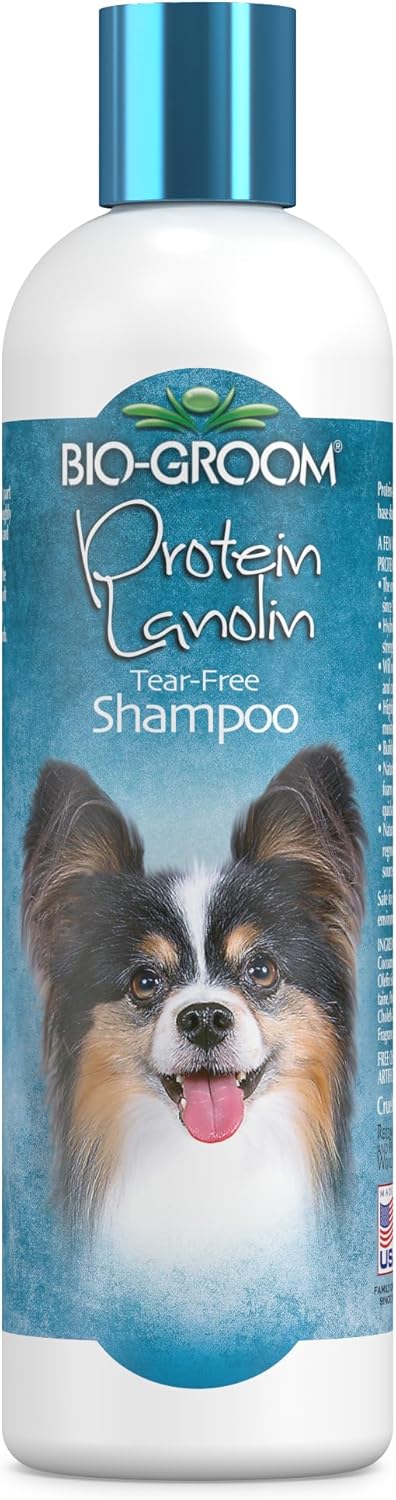 Bio-Groom Protein Lanolin Dog Shampoo, Tear-Free Pet Shampoo for Dogs and Cats, 12 fl oz, Made in USA
