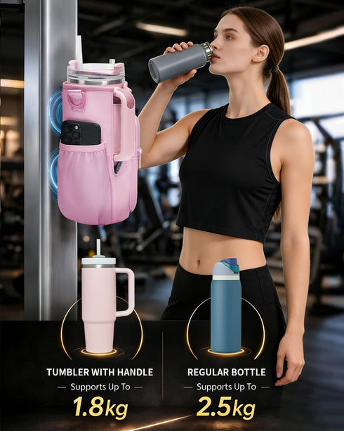 40oz 4 sportsnew Magnetic Gym Bag for Women Men, Water Bottle Carrier Holder with Strap & Phone Pockets for Tumbler
