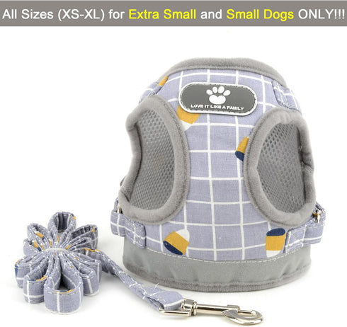 Zunea No Pull Small Dog Harness and Leash Set, Adjustable Reflective Step-in Chihuahua Vest for Escape Proof Walking