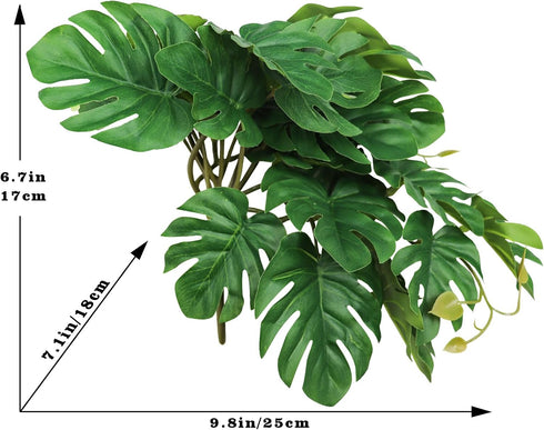 Hermit Crab Climbing Toy, Hanging Plastic Simulated Turtle Leaf Plant with Suction Cup for Reptile Tank Habitat Decor