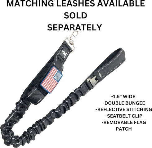 Tactical Dog Collar with Handle - Heavy Duty 1.5 Inch Wide Collar for Large Dogs with Quick Release Metal Buckle