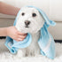 dPois Quick Dry Dog Bathrobe Hooded Absorbent Microfiber Pet Towel for Small Medium Dogs Cats After Bath Blue X-Small