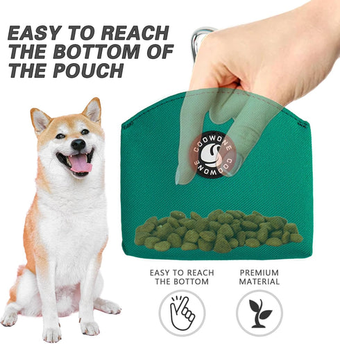COOWONE Dog Treat Pouch, Magnetic Closure Small Dog Training Treat Pouch with Clip, Pocket Sized, Green