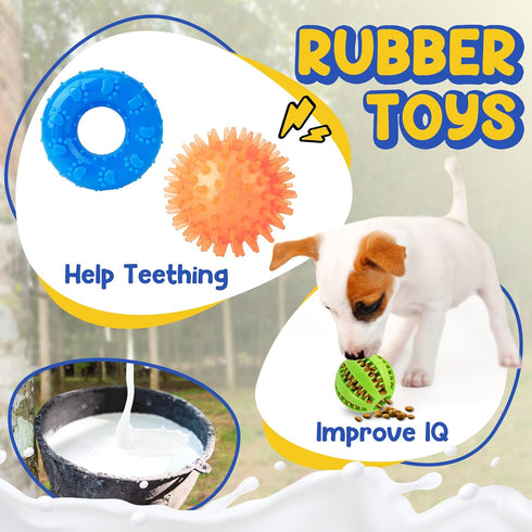 Puppy Toys for Teething, 9 Pack Interactive Dog Toys for Small Dogs, Chew Toys for Boredom