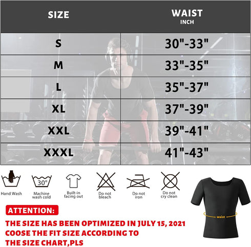 Slimming Men Sauna Shirt Sweat Suit Vest Workout Tank Top Waist Trainer Shaper