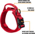 Tactical Dog Collar Military Dog Collar Adjustable Nylon Dog Collar Heavy Duty Metal Buckle with Handle for Dog Training,with Patches (Red, M)