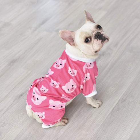 CuteBone Dog Christmas Pajamas - Soft Pjs Coat for Small Dogs & Cats - Comfy Pet Clothes Outfit Doggie Bodysuit P46S