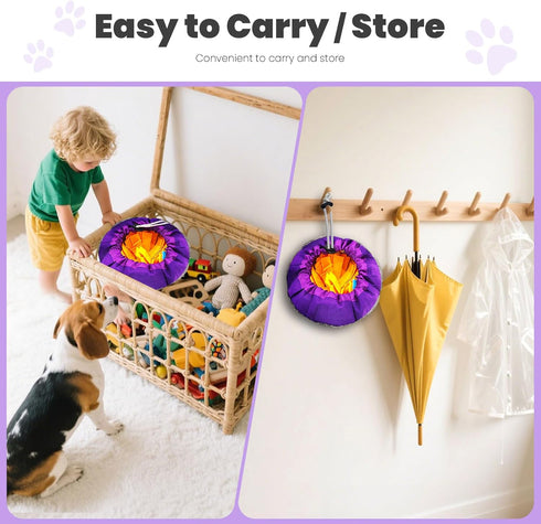 19*19 inch PETCARE Snuffle Mat for Dogs Adjustable Slow Feeder Bowl Interactive Enrichment Puzzle Toys for Small Medium