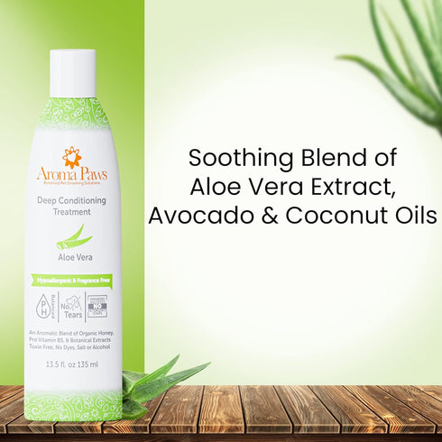 Deep Conditioning Treatment for Dogs, Detangling Conditioner with Aloe Vera Extract, Fragrance-Free