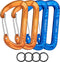Heavy Duty Carabiner Clip - 4 PCS 3" Large Lightweight Aluminum Caribeaners with Keychain Hook Ring