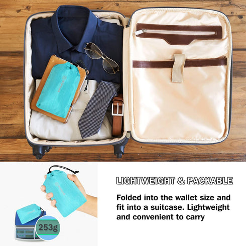 ZOMAKE Ultra Lightweight Packable Backpack 18L, Small Water Resistant Folding Daypack for Travel (Aqua Blue)