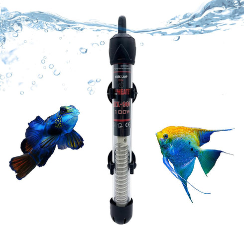 Adjustable Temperature Submersible Fish Tank Heater, Available in 25W/50W/100W/150W/200W/300W