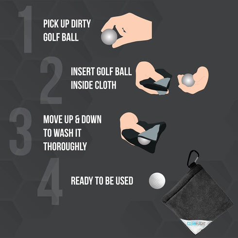Premium Golf Ball Towel and Adjustable Flexfit Golf Cap Combo, Portable Microfiber Golf Accessories