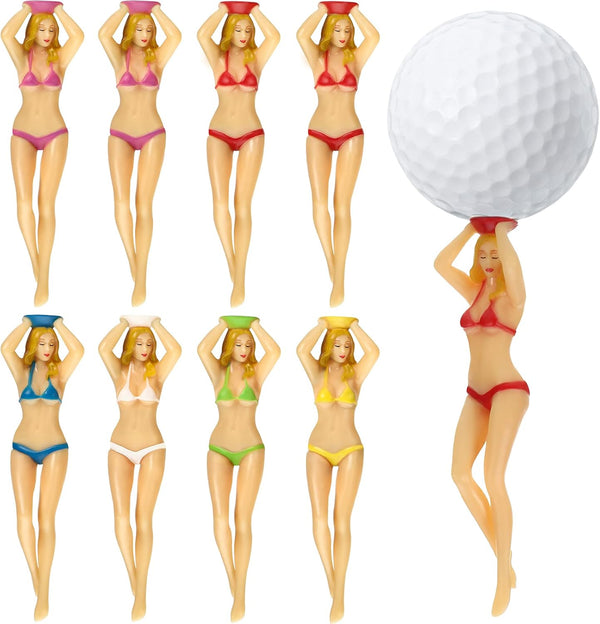 Sumind 8 Pcs Colored Golf Tees, Funny 3 Inch Golf Practice Novelty Tees, White Elephant Stocking Stuffer Gifts