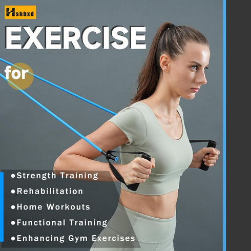 Resistance Bands with Handles for Working Out, Exercise Bands with Door Anchor for Home Workouts, Simple Guide