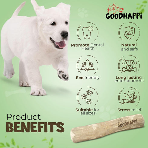 Natural Coffee Wood Dog Chew - Safe Wood Chews for Dogs, Perfect Chew Toys for Puppies 0-6 Months, Durable Coffee Stick Teething Toy for Puppies - Pack of 2 PCS