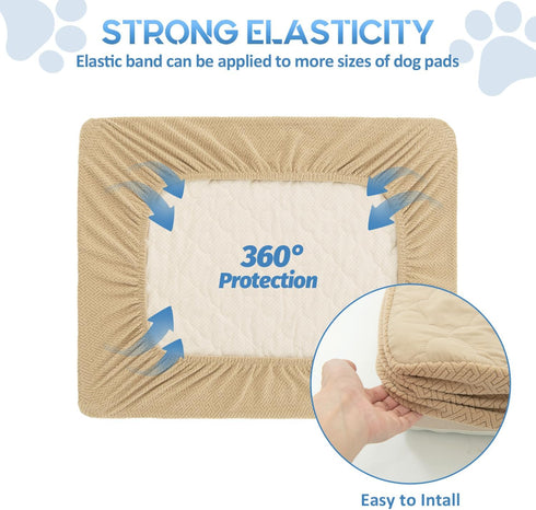 CHHKON Washable Dog Bed Covers, Waterproof Replacement Cover for Dog, Beige, 20x15x6 inch