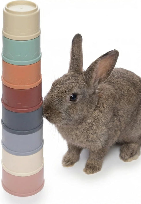 Fancypost 8 Pcs Stacking Cups for Rabbits, Bunny Nesting Toys for Small Animals