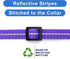 Pawtitas Recycled Cat Collar - Reflective Breakaway Collar with Safety Buckle and Removable Bell, Purple Quartz