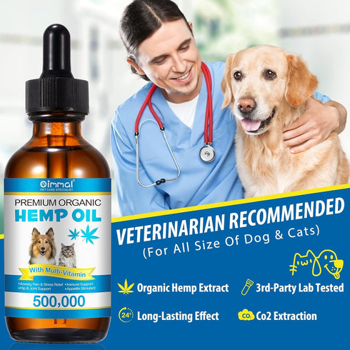 Organic Pet Oil for Dogs 60ML, Pain Relief, Skin, Arthritis, Calming, Omega 3, 6, 9 for Healthy Joints (1 Pack, Blue)