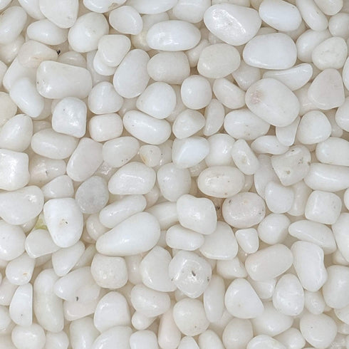 Natural Decorative Polished White Pebbles, 3/8" Gravel Size (2-lb Bag)