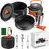 HOMGEN Camping Cooking Set - Lightweight Aluminium Pots and Pans Kit for 2-3 People, Perfect for Camping, Picnic, Hiking