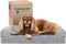Furhaven Cooling Gel Dog Bed for Medium/Small Dogs, Removable Bolsters, Washable Cover, Faux Fur & Velvet, Smoke Gray