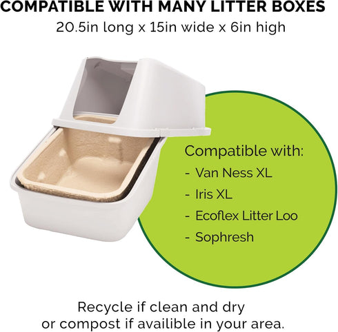 Kitty Sift 2-Pack - Jumbo Disposable Heavy Duty Cat Litter Box, 6mm Thick, Sustainable & Water Resistant