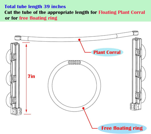 Aquarium Floating Plant Corral, Automatically Adjusts as Water Level Rises and Falls