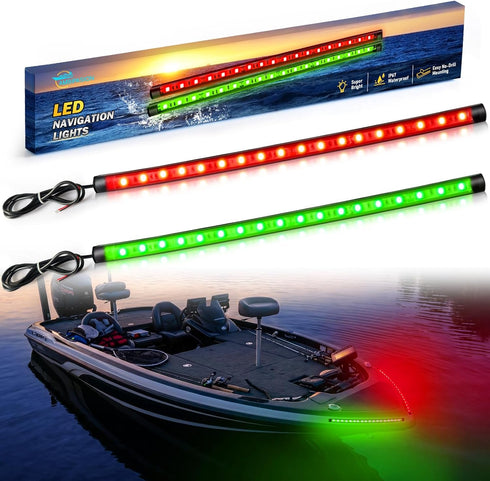 Red and Green Boat Navigation Lights, LED Boat Lights Waterproof, Bow Light