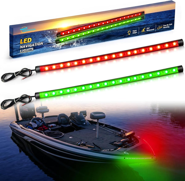 Red and Green Boat Navigation Lights, LED Boat Lights Waterproof, Bow Light