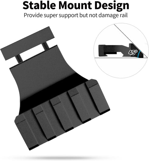 Picatinny Offset Rail Mounts, 45 Degree Aluminum Low Profile Mount for Flashlight Laser Sights Optics