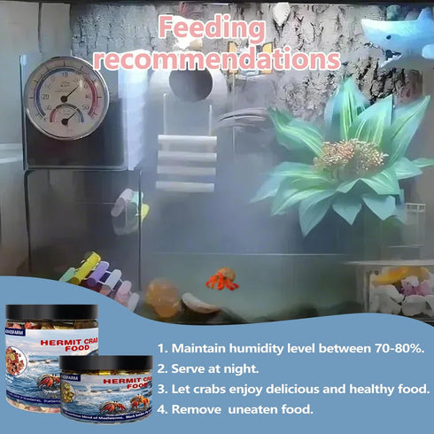 4 oz Hermit Crab Food, Buffet Blend Mix with Mealworms, Black Soldier Fly Larvae and vegetables, Buffet Blend