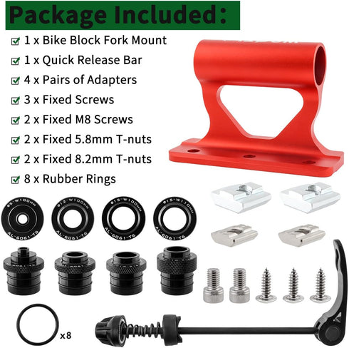MUQZI Quick Release Fork Mount, Bike Car Roof Mount Rack for Road Bicycle, Truck Bed Fork Holder with Installation