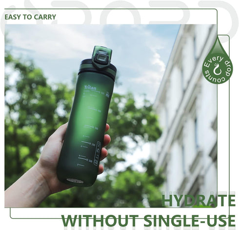 Opard Sports Water Bottles - 20/24 Oz BPA Free Leak Proof Tritan Plastic Bottle with Flip Top and Straw