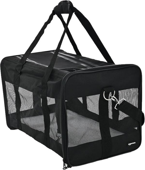Amazon Basics Airline Approved Soft-Sided Mesh Pet Travel Carrier with Shoulder Strap,