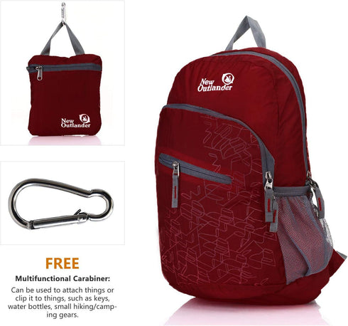 Outlander Packable Lightweight Travel Hiking Backpack, 33L (Dak Red)
