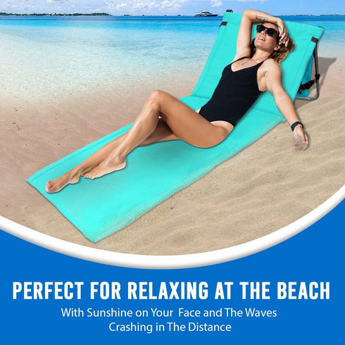Bo-Toys Bo Toys Portable Beach Mat Lounge Chair and Tote (Plain Blue)