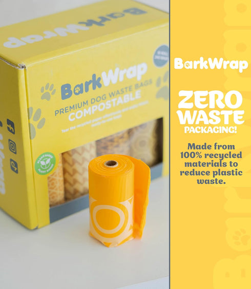 BARKWRAP BAG 240 100% Biodegradable Dog Poop Bags Rolls Raspberry Scented Extra Thick Compostable Waste Doggie Pet Bulk