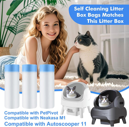 120 Pack, Design,6 Litte(27x13 inches Thicken Cat Litter Bags cat litter box liners, Leakproof Poop Bags & Waste Bags
