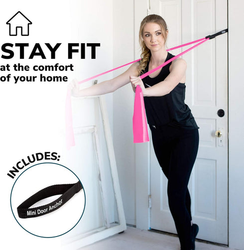 Resistance Bands for Working Out | 7Ft Long Exercise Bands with Carry Pouch and Door Anchor, Latex Free Workout Bands,