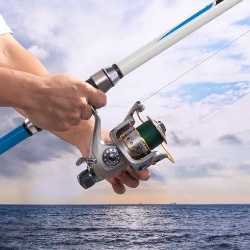 Yoshikawa Baitfeeder Spinning Reel, 5.5:1, 11 High Power Ball Bearings, 30Lb Drag, Saltwater/Freshwater