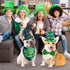 Vehomy 4pcs St Patrick's Day Dog Costumes, Buffalo Plaid Dog Hat, Collar, and Bandana, Irish Holiday Pet Outfit