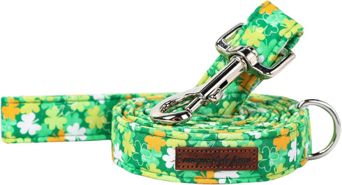 Unique Style Paws St. Patrick's Day Dog Leash, Clover Leash with Flower for Small Medium Large Dogs