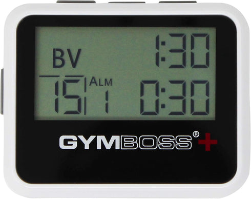 Gymboss Plus Interval Timer and Stopwatch - Hardcoat White/Black