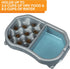 Neater Pet Brands - Neater Slow Feeder - Fun, Healthy, Stress Free Dog Bowl Helps Stop Bloat Prevents Obesity Improves Digestion (Double Diner, Silver Metallic)
