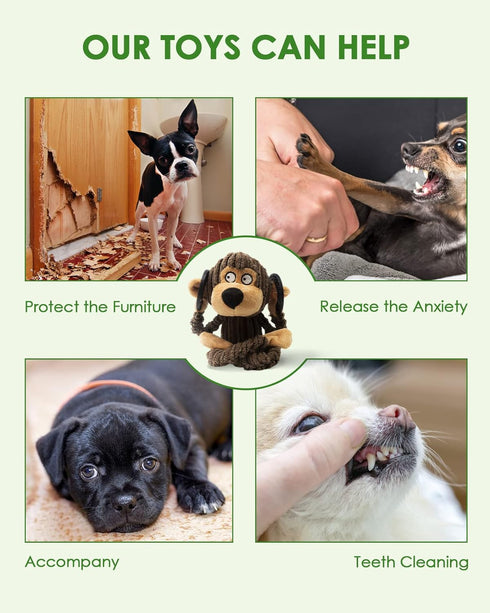 HGB Squeaky Dog Toys - Plush Chew Toys for Puppy Teething, Interactive Toys for Small and Medium Dogs