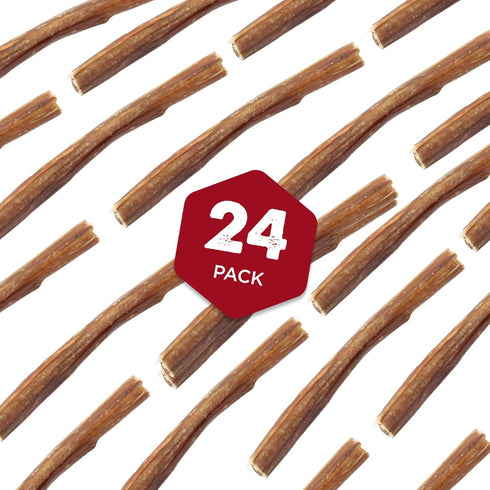 Best Bully Sticks 6 Inch All-Natural Thin Bully Sticks for Dogs - 24 Pack, 100% Grass-Fed Beef, Grain and Rawhide Free
