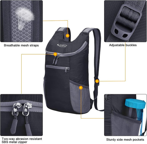 G4Free Lightweight Packable Hiking Backpack for Men Women, Small Hiking Daypacks, 11L Foldable Shoulder Pack