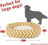 40 Inch Yellow Chevron Sherpa Bagel Dog Bed